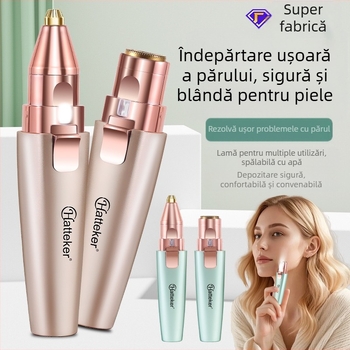 HT-586 Trimmer electric 2 în 1 pentru sprânene și îndepărtarea părului, alimentare USB, carcasă ABS, 120 g