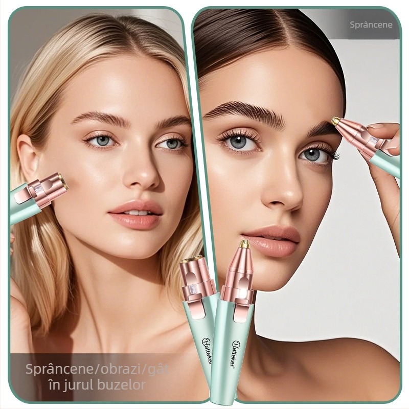 HT-586 Trimmer electric 2 în 1 pentru sprânene și îndepărtarea părului, alimentare USB, carcasă ABS, 120 g