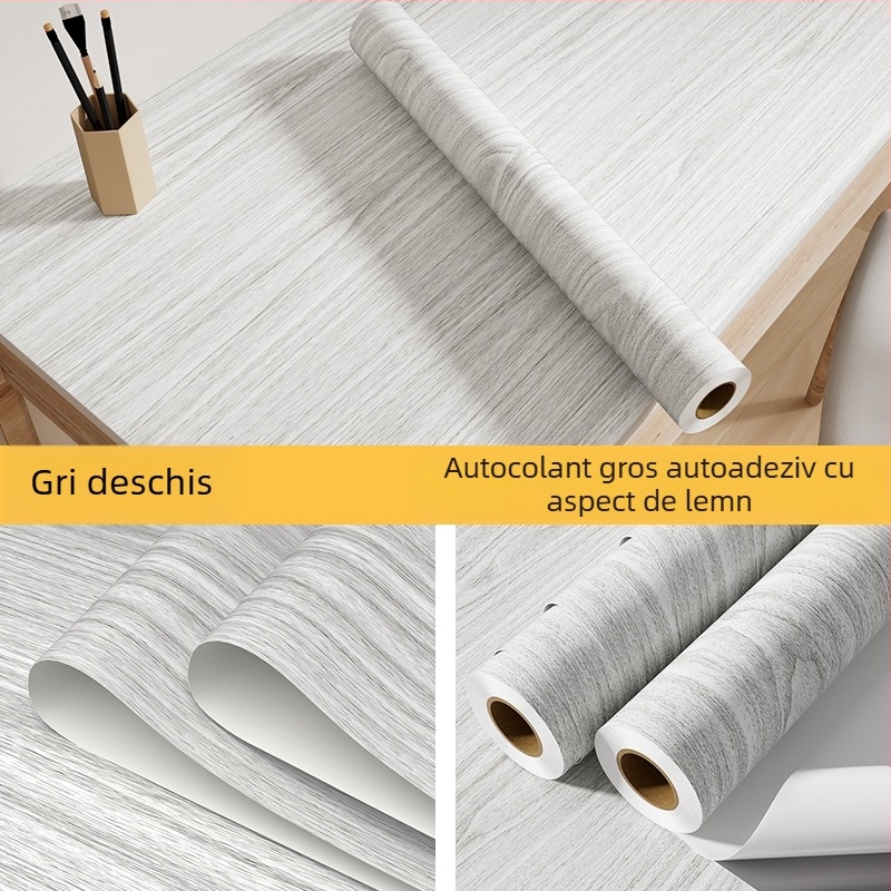 Folie autoadezivă pentru mobilier cu model lemn, grosime extra, rezistentă la apă și umezeală, cu model floral