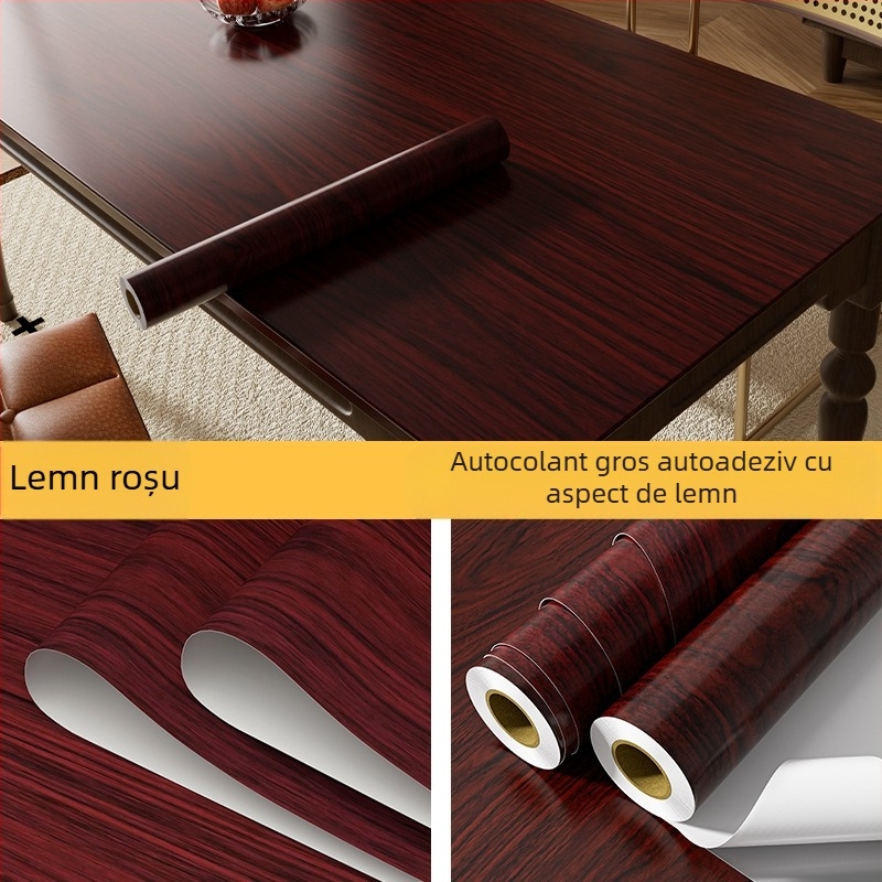 Folie autoadezivă pentru mobilier cu model lemn, grosime extra, rezistentă la apă și umezeală, cu model floral