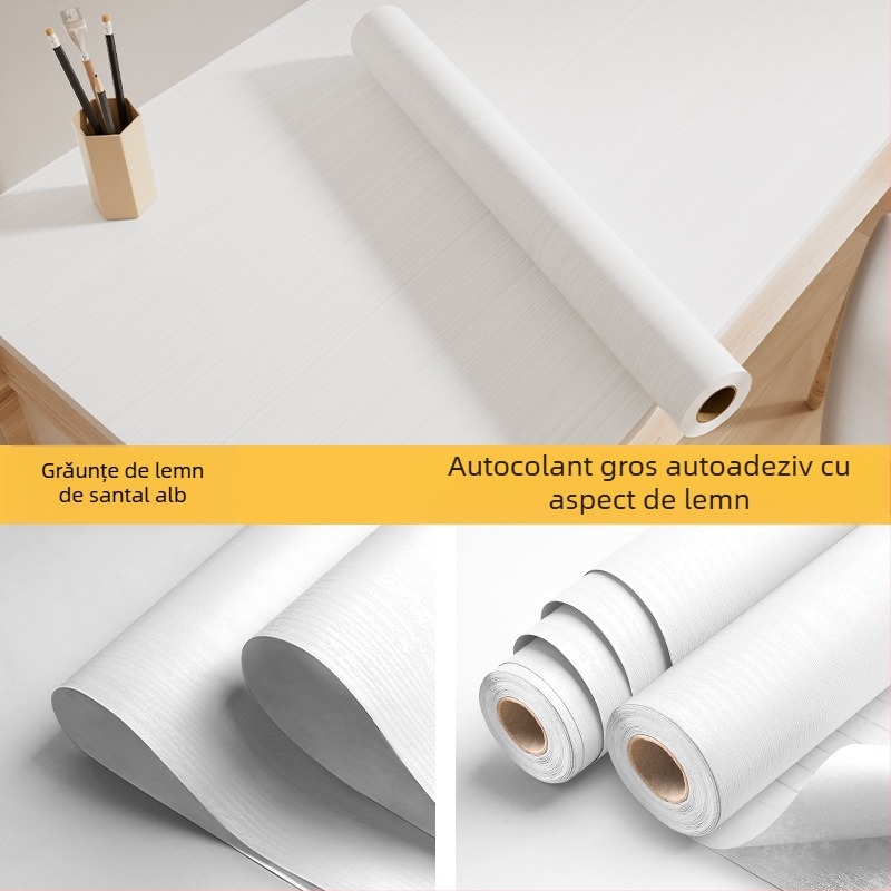 Folie autoadezivă pentru mobilier cu model lemn, grosime extra, rezistentă la apă și umezeală, cu model floral