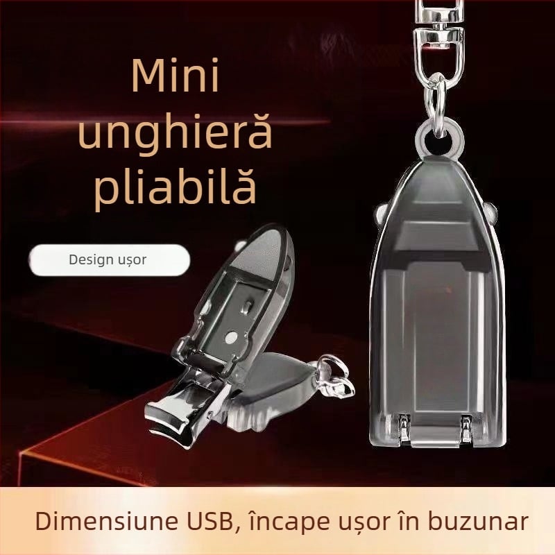 Forfă de unghii mini pliabil din oțel inoxidabil de înaltă calitate, portabil pentru uz casnic.