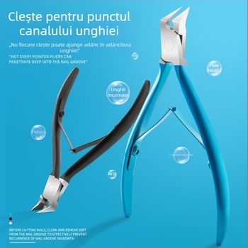 Tăietor de unghii cu margine înclinată, oțel inoxidabil, pentru unghii și cuticule, pedicure
