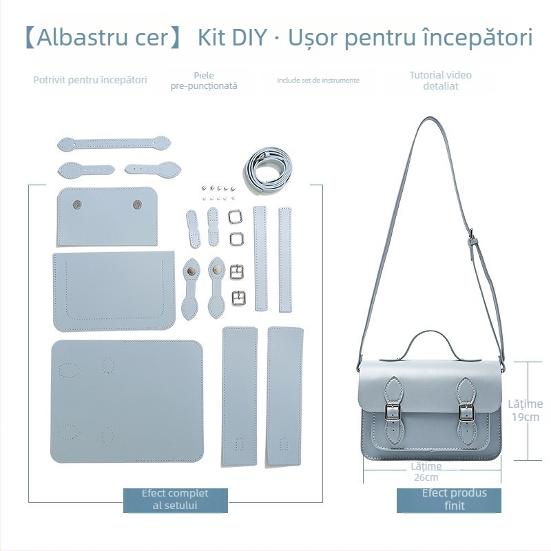 Geantă Yufang din PU, crossbody pentru femei, stil street, formă pătrată orizontală, închidere cu capac