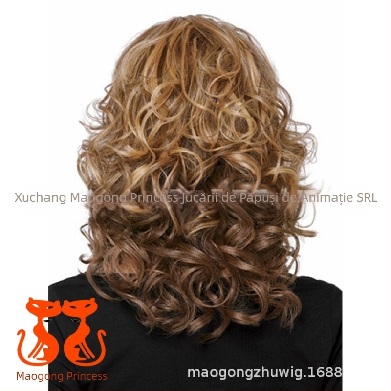 Perucă lungă, buclată, stil Exotic, textură pufoasă Shifu, fir rezistent la căldură, model T9A271