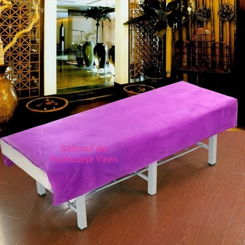 Lenjerie de pat din pluș scurt pentru saloane de înfrumusețare, stil modern minimalist, model solid, vopsire reactiva