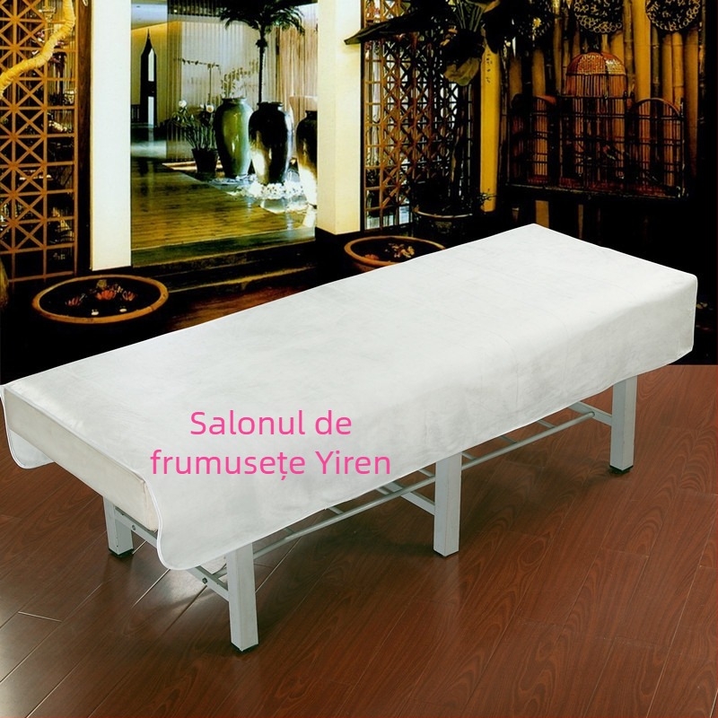 Lenjerie de pat din pluș scurt pentru saloane de înfrumusețare, stil modern minimalist, model solid, vopsire reactiva