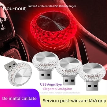 Angel Eye USB lampă ambientală pentru mașină – lampă de veghe multicoloră pentru casă și decor auto, fără cabluri