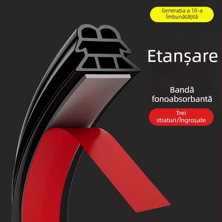 Bandă de etanșare a ușii auto – tip piramidal, 3 straturi din cauciuc, izolare fonică, protecție la praf și apă.