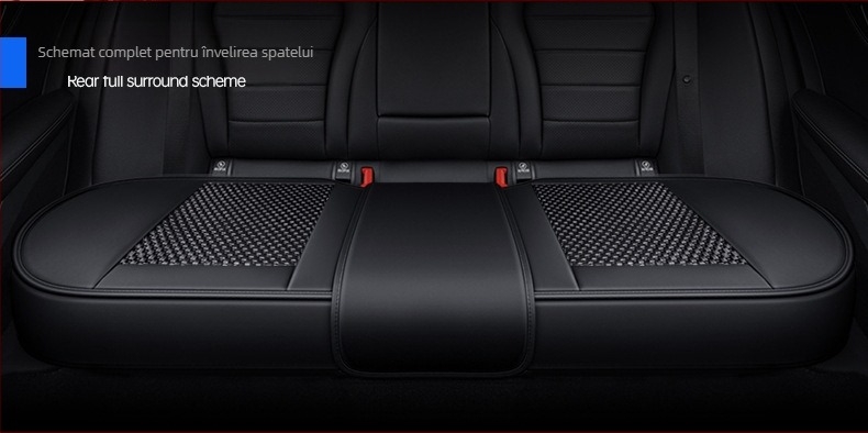 Set pentru pernă de scaun auto, trei piese, suprafață Ice Silk, respirabil, fără umplutură, potrivit pentru toate anotimpurile