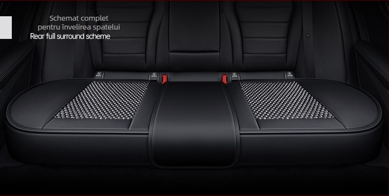 Set pentru pernă de scaun auto, trei piese, suprafață Ice Silk, respirabil, fără umplutură, potrivit pentru toate anotimpurile