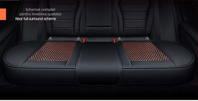 Set pentru pernă de scaun auto, trei piese, suprafață Ice Silk, respirabil, fără umplutură, potrivit pentru toate anotimpurile