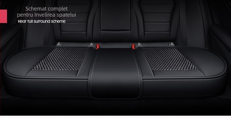 Set pentru pernă de scaun auto, trei piese, suprafață Ice Silk, respirabil, fără umplutură, potrivit pentru toate anotimpurile