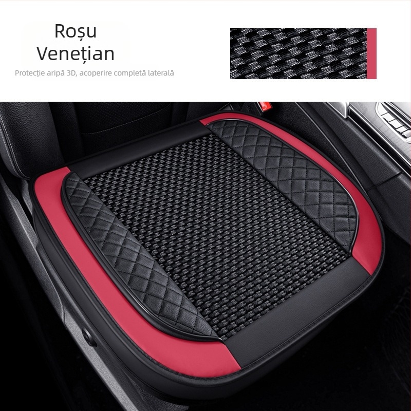 Set pentru pernă de scaun auto, trei piese, suprafață Ice Silk, respirabil, fără umplutură, potrivit pentru toate anotimpurile