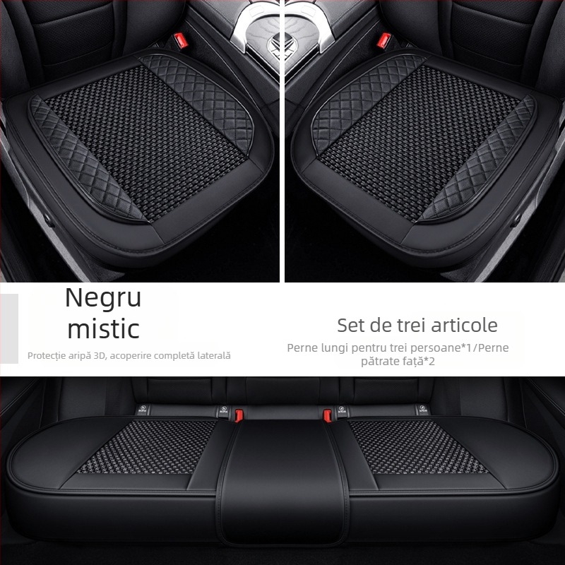 Set pentru pernă de scaun auto, trei piese, suprafață Ice Silk, respirabil, fără umplutură, potrivit pentru toate anotimpurile