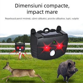 Repelent solar multifuncțional pentru animale cu senzor IR – repelent pentru șobolani, păsări și porci (Model BL-219A, 1.2V, 20-45 kHz, 0.1W)