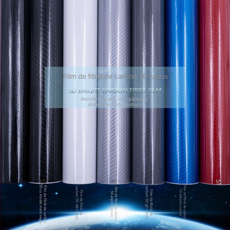 Film din fibră de carbon 5D pentru întreaga mașină; film ce schimbă culoarea; model fibră de carbon; protecție UV 30%; izolație termică 30%