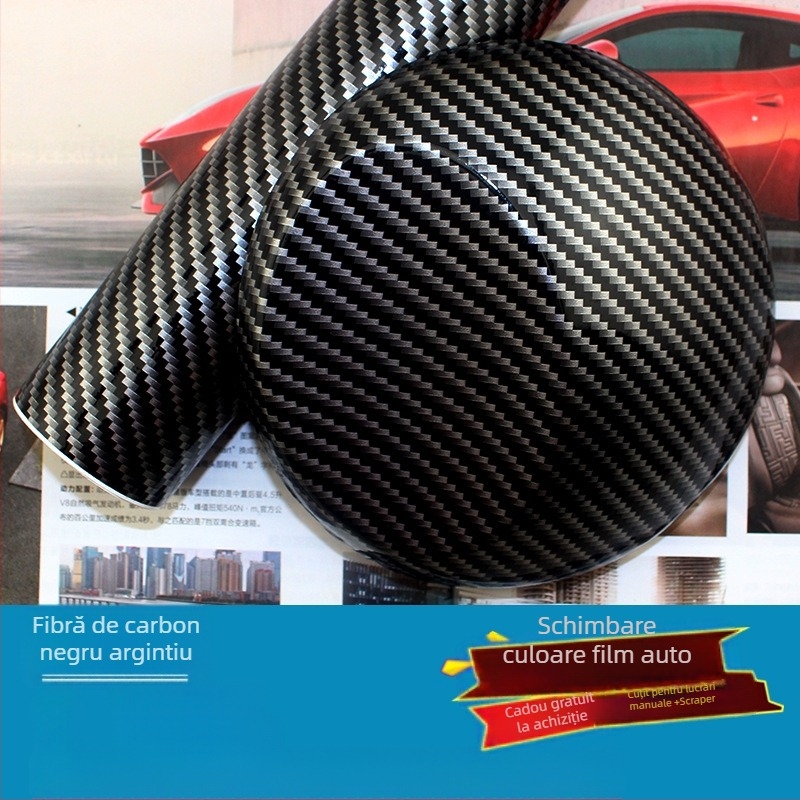 Film din fibră de carbon 5D pentru întreaga mașină; film ce schimbă culoarea; model fibră de carbon; protecție UV 30%; izolație termică 30%
