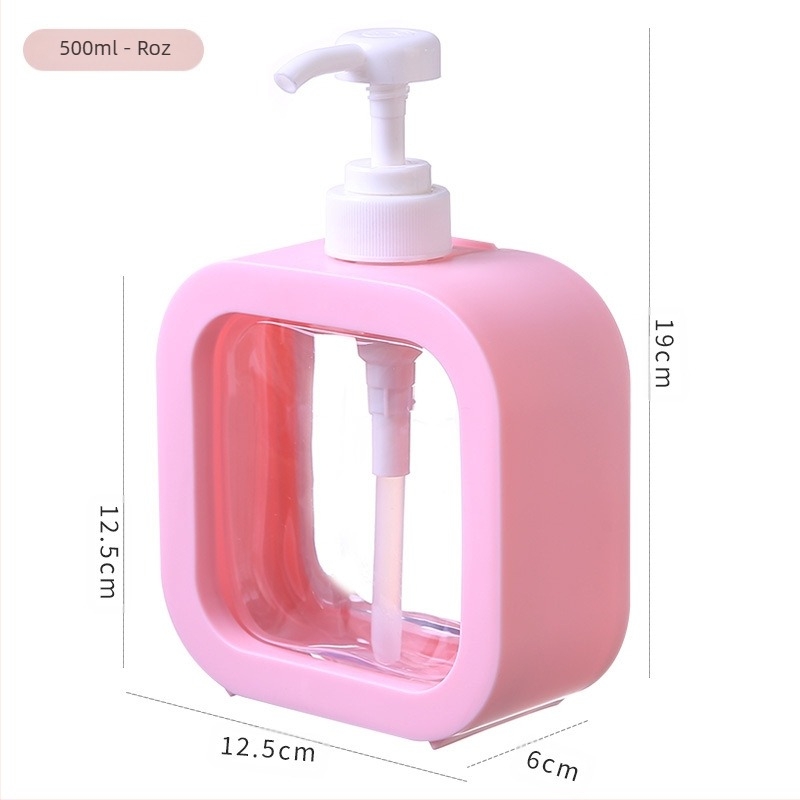 Sticlă plastică dozatoare pentru baie cu pompă – pentru săpun de mână, gel de duș, emulsii cosmetice și toner