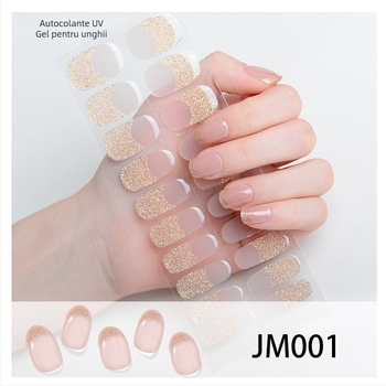 XT Stickere pentru unghii cu gel semi-întărit – activate cu lampă UV, stil French, modele: trandafiri, marmură, flori