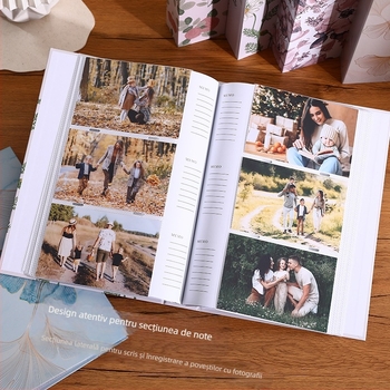 Album foto cu pagini de scriere, copertă din hârtie kraft, 50 pagini, brand Dileli