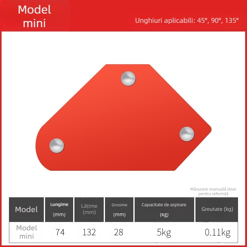 Fulida – Localizator magnetic de sudură puternic, suport pentru unghi drept