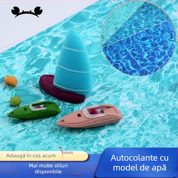 Material DIY pentru model arhitectural, peisaj exterior miniatural, etichete din hârtie cu model de apă și spate adeziv; marca Crab kingdom; gata pentru DIY; destinat vârstei 15–35; non-electric