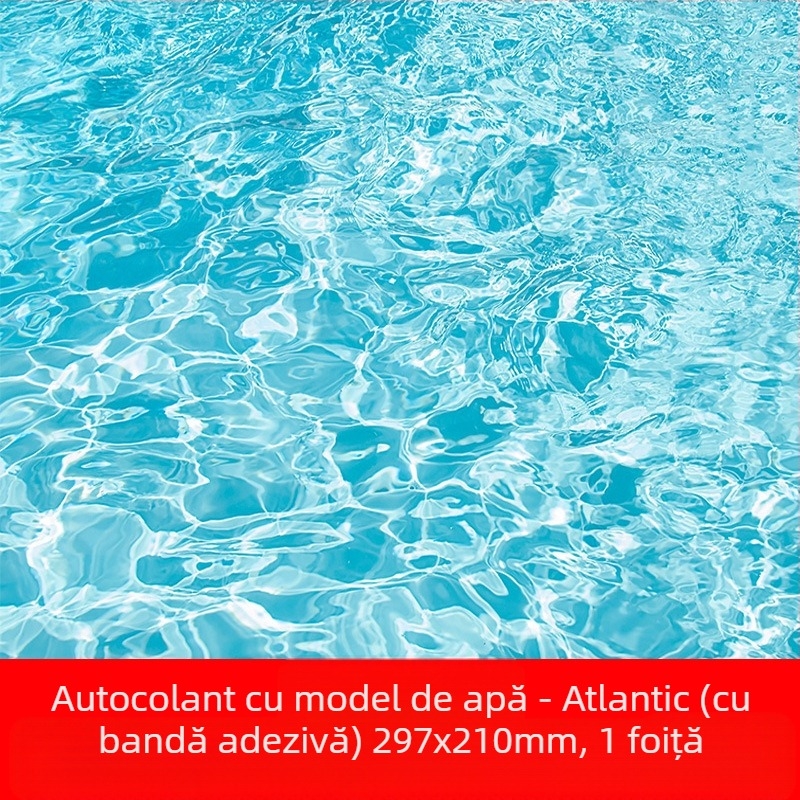 Material DIY pentru model arhitectural, peisaj exterior miniatural, etichete din hârtie cu model de apă și spate adeziv; marca Crab kingdom; gata pentru DIY; destinat vârstei 15–35; non-electric