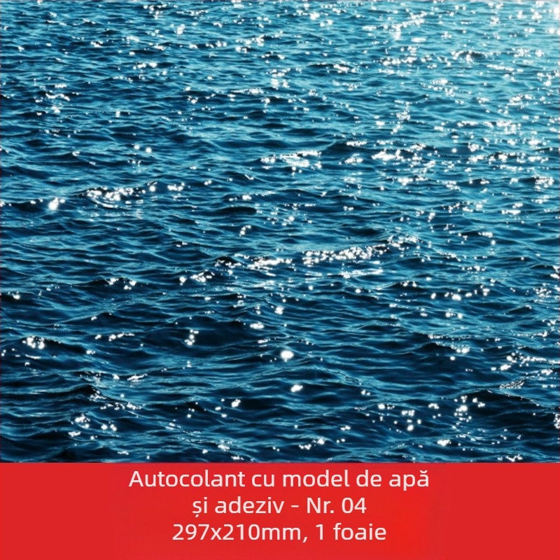 Material DIY pentru model arhitectural, peisaj exterior miniatural, etichete din hârtie cu model de apă și spate adeziv; marca Crab kingdom; gata pentru DIY; destinat vârstei 15–35; non-electric