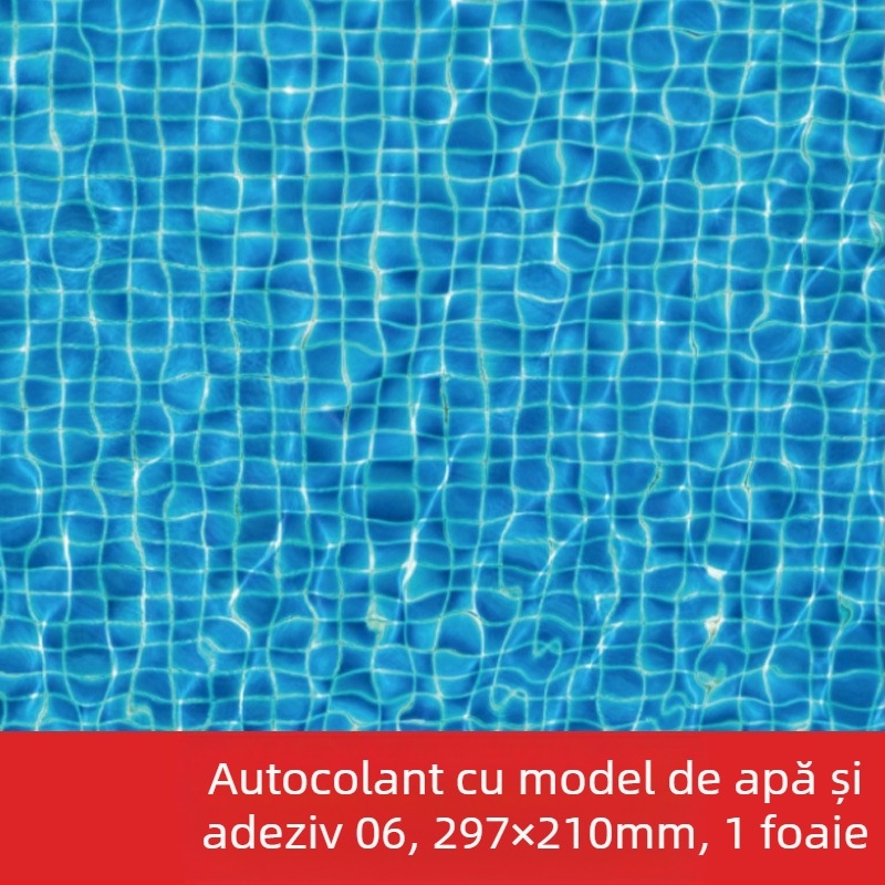 Material DIY pentru model arhitectural, peisaj exterior miniatural, etichete din hârtie cu model de apă și spate adeziv; marca Crab kingdom; gata pentru DIY; destinat vârstei 15–35; non-electric