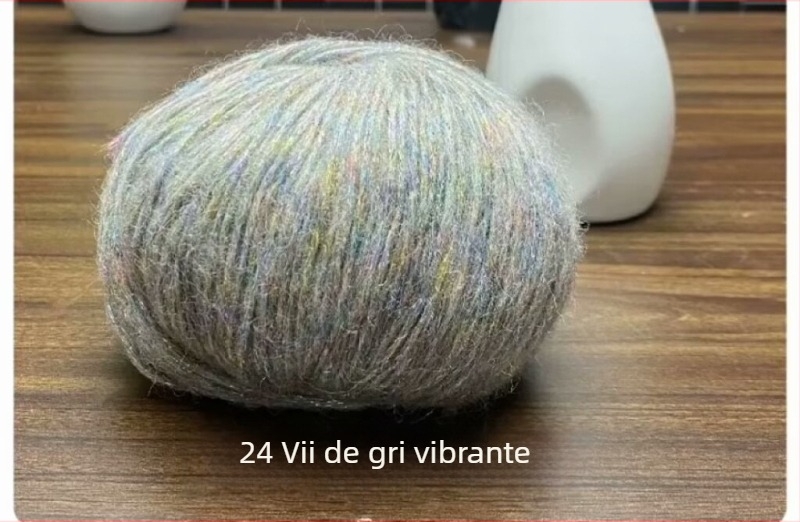 Fir Mohair – înfășurare cu aer, linie Reunion, pentru tricotat manual, Mohair pulverizat, Blue Tears