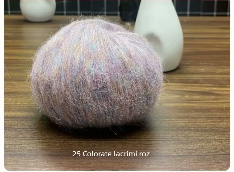 Fir Mohair – înfășurare cu aer, linie Reunion, pentru tricotat manual, Mohair pulverizat, Blue Tears