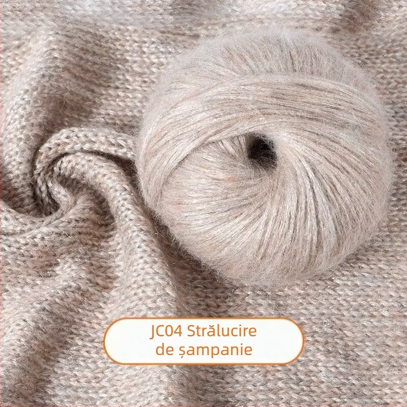 Fir Mohair – înfășurare cu aer, linie Reunion, pentru tricotat manual, Mohair pulverizat, Blue Tears