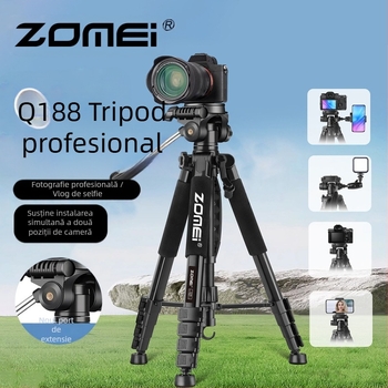 Zomei Q188 trepied cu cap de 3 axe, aliaj de aluminiu, încărcare 5 kg, placă cu eliberare rapidă