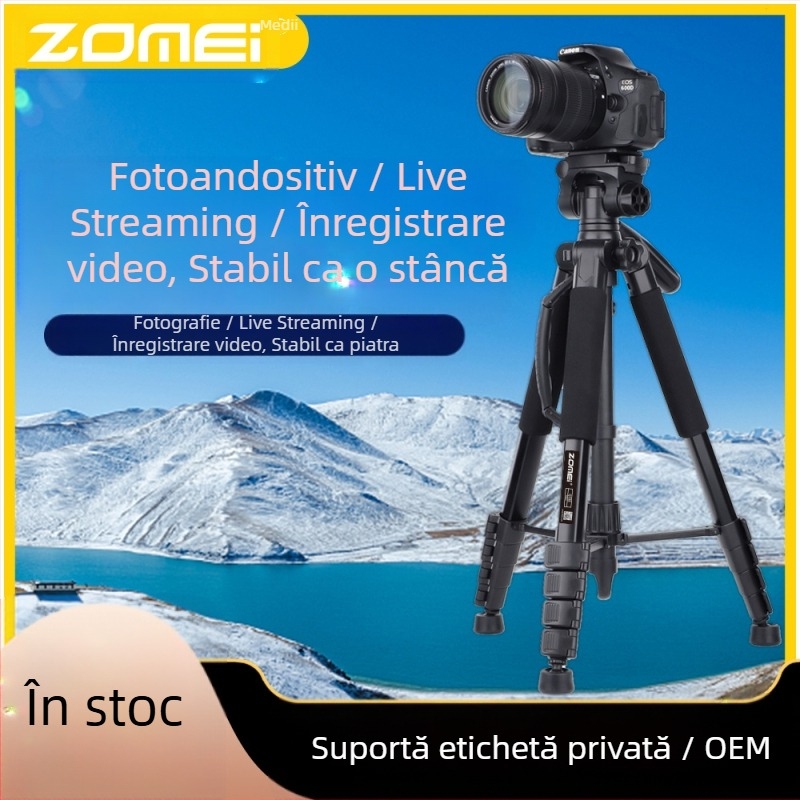 Zomei Q188 trepied cu cap de 3 axe, aliaj de aluminiu, încărcare 5 kg, placă cu eliberare rapidă