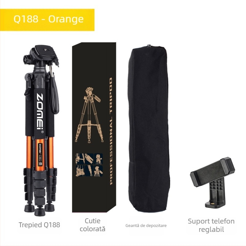 Zomei Q188 trepied cu cap de 3 axe, aliaj de aluminiu, încărcare 5 kg, placă cu eliberare rapidă