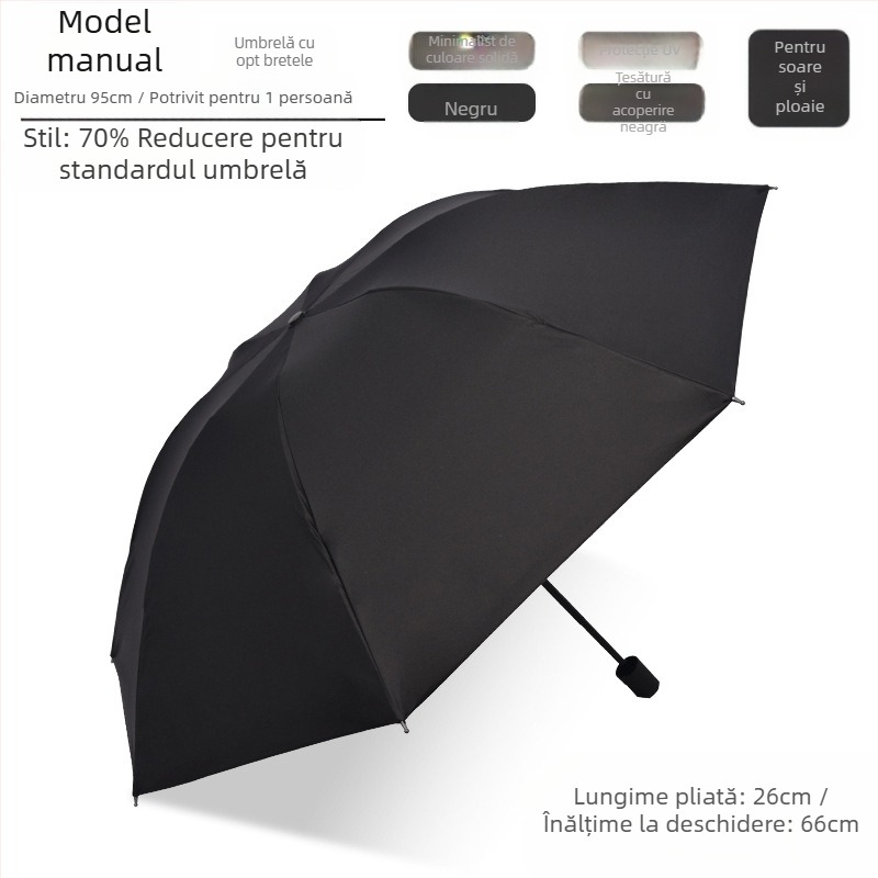 Umbrelă pliabilă cu design ursuleț desen animat, 8 arce din oțel, țesătură 190T cu acoperire vinil, deschidere automată, închidere semiautomată, protecție UV UPF 30+