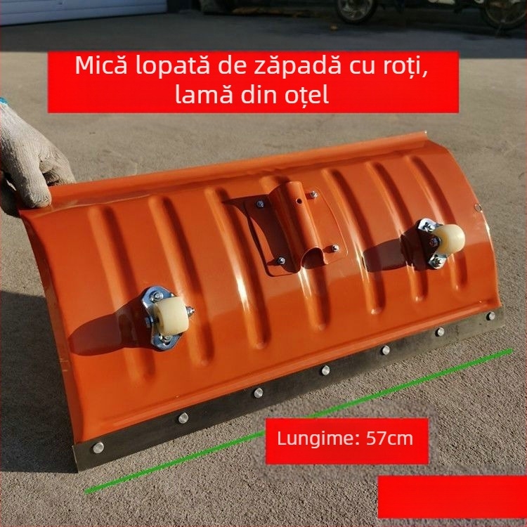 Lopată de zăpadă cu cap din oțel cu conținut mediu de carbon și mâner din lemn, greutate 1,2 kg, grosime cap 1,3 mm