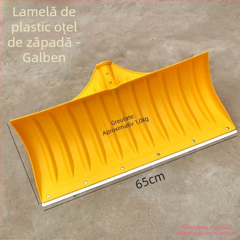 Lopată de zăpadă cu cap din oțel cu conținut mediu de carbon și mâner din lemn, greutate 1,2 kg, grosime cap 1,3 mm