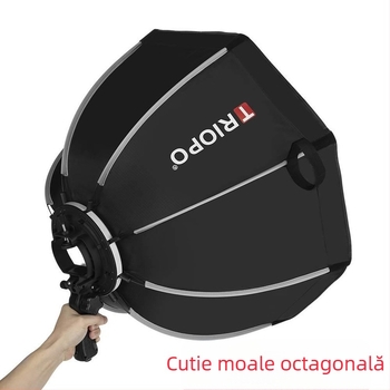 Softbox de lumină moale, octagonal, portabil, cu grilă faguri pentru studio foto