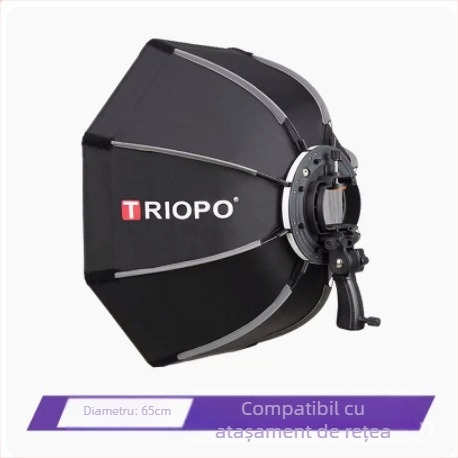 Softbox de lumină moale, octagonal, portabil, cu grilă faguri pentru studio foto