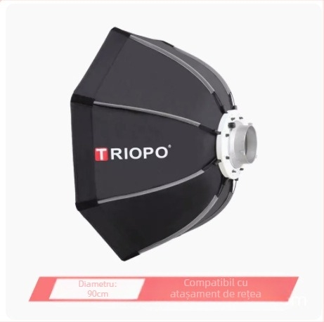 Softbox de lumină moale, octagonal, portabil, cu grilă faguri pentru studio foto