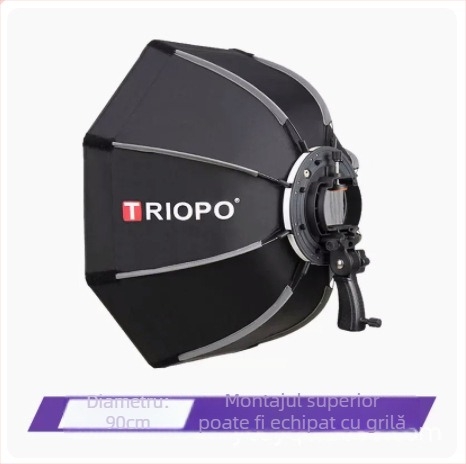 Softbox de lumină moale, octagonal, portabil, cu grilă faguri pentru studio foto