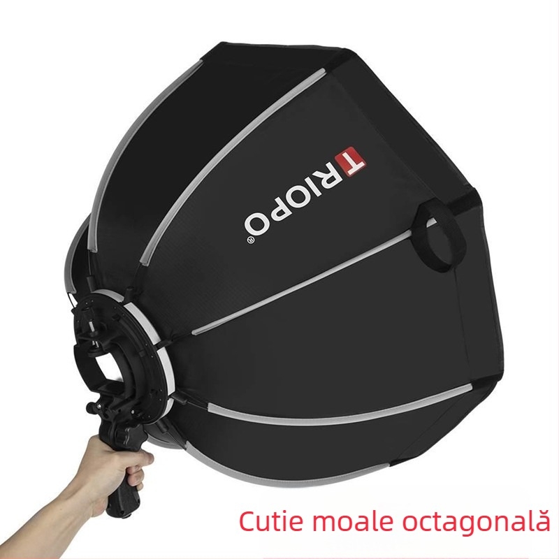 Softbox de lumină moale, octagonal, portabil, cu grilă faguri pentru studio foto
