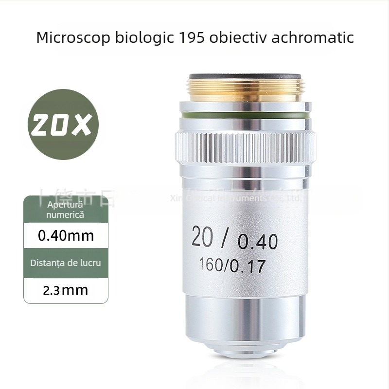 NISHAI obiectiv de microscop achromat — set cu 4x, 10x, 20x, 40x, 60x; aplicații: biologie, chimie, cercetare