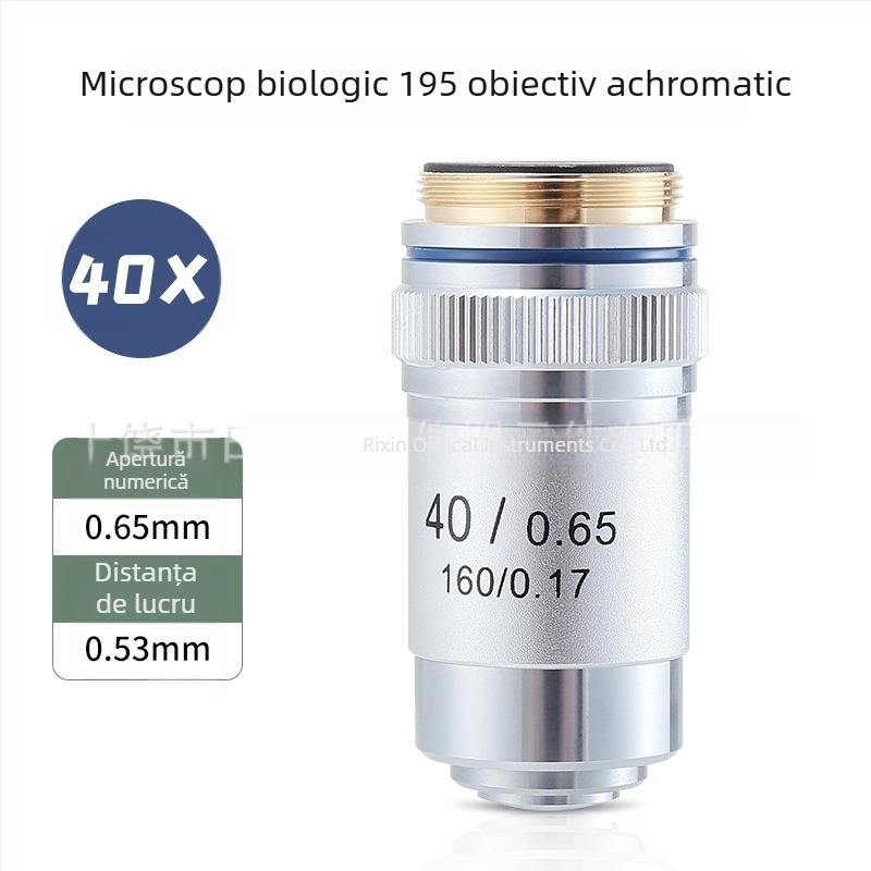 NISHAI obiectiv de microscop achromat — set cu 4x, 10x, 20x, 40x, 60x; aplicații: biologie, chimie, cercetare
