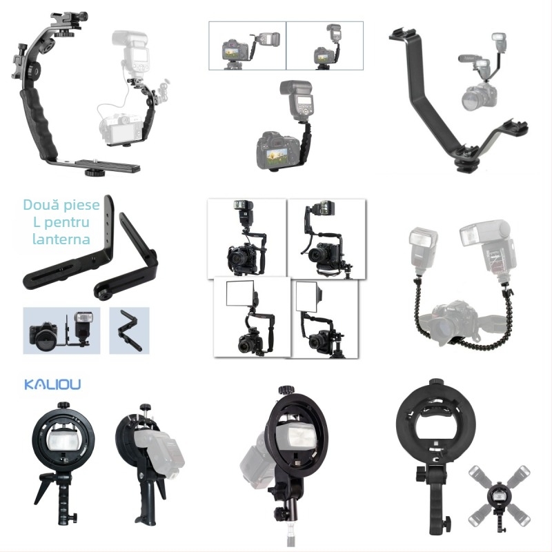 Cario suport S – suport manual din plastic pentru bliț, microfon și iluminare cu softbox; încărcare maximă 2 kg; greutate 0,5 kg