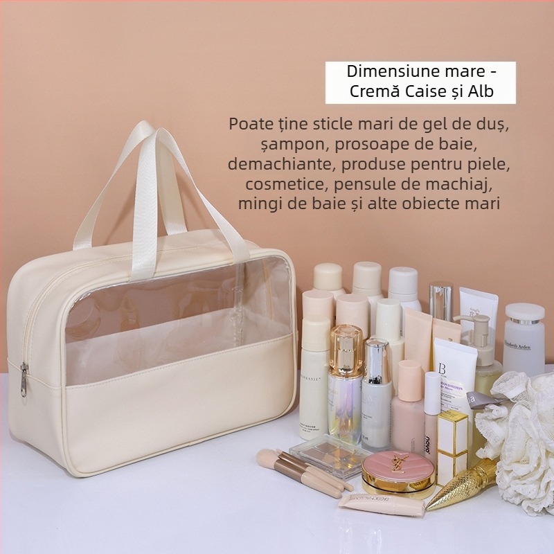 Geantă de toaletă din PVC, patchwork, impermeabilă, stil coreean, pentru călătorii