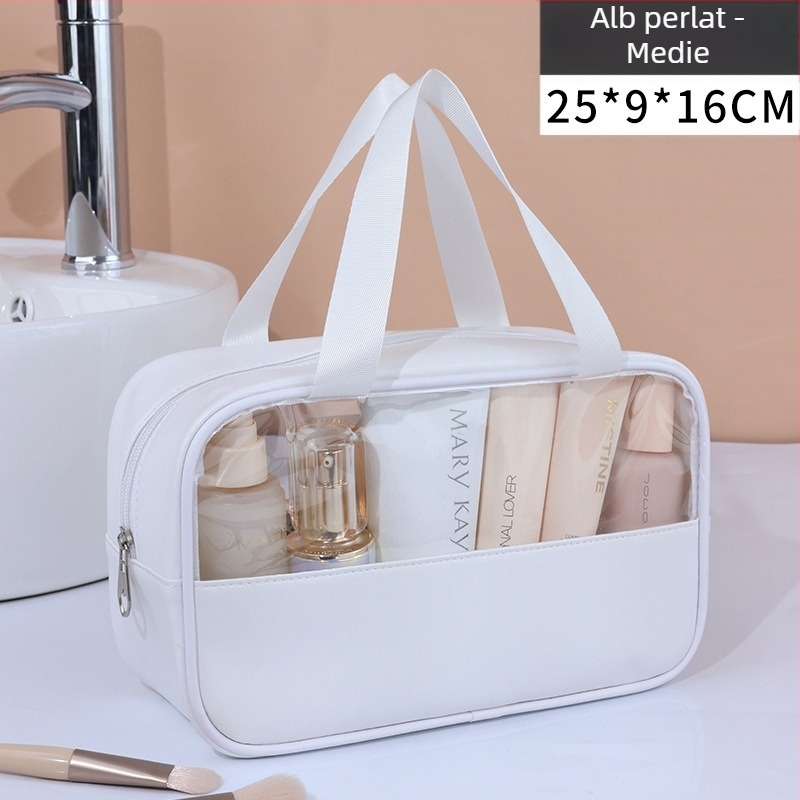 Geantă de toaletă din PVC, patchwork, impermeabilă, stil coreean, pentru călătorii