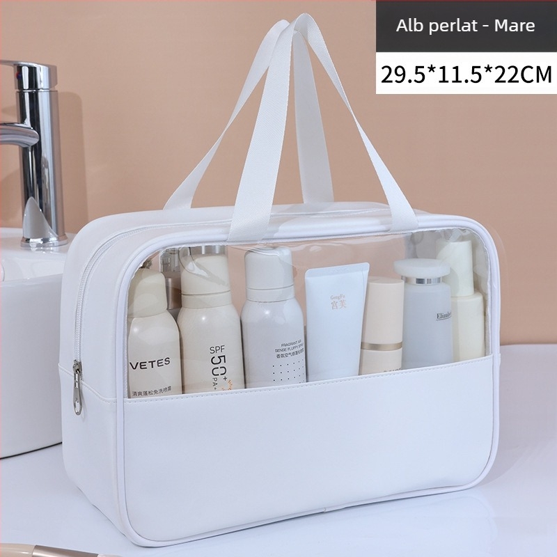 Geantă de toaletă din PVC, patchwork, impermeabilă, stil coreean, pentru călătorii